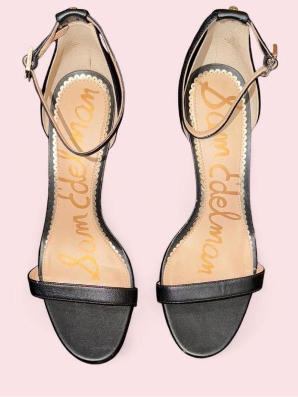 Sam Edelman Black Ankle-Strap Heels